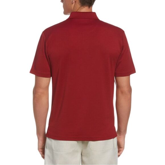 Cubavera Men’s Solid Textured Polo Biking Red Size XL - Picture 2 of 11